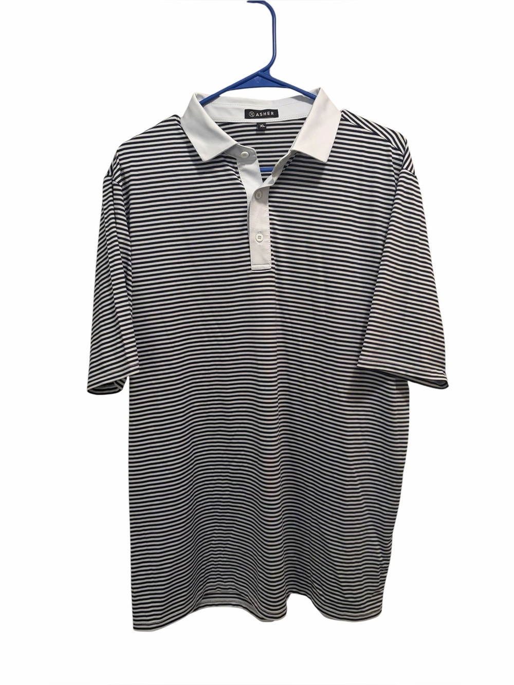 Asher Golf Mens Striped Polo Shirt. Size XL. Good condition